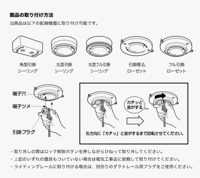 取り付けられる配線機器一覧