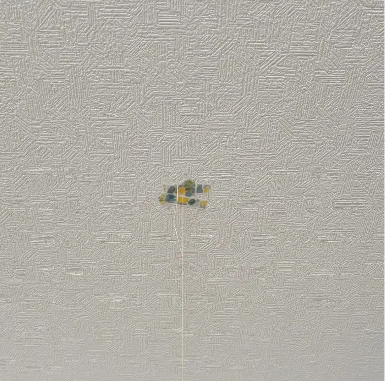 手順にヒモをマステで固定する