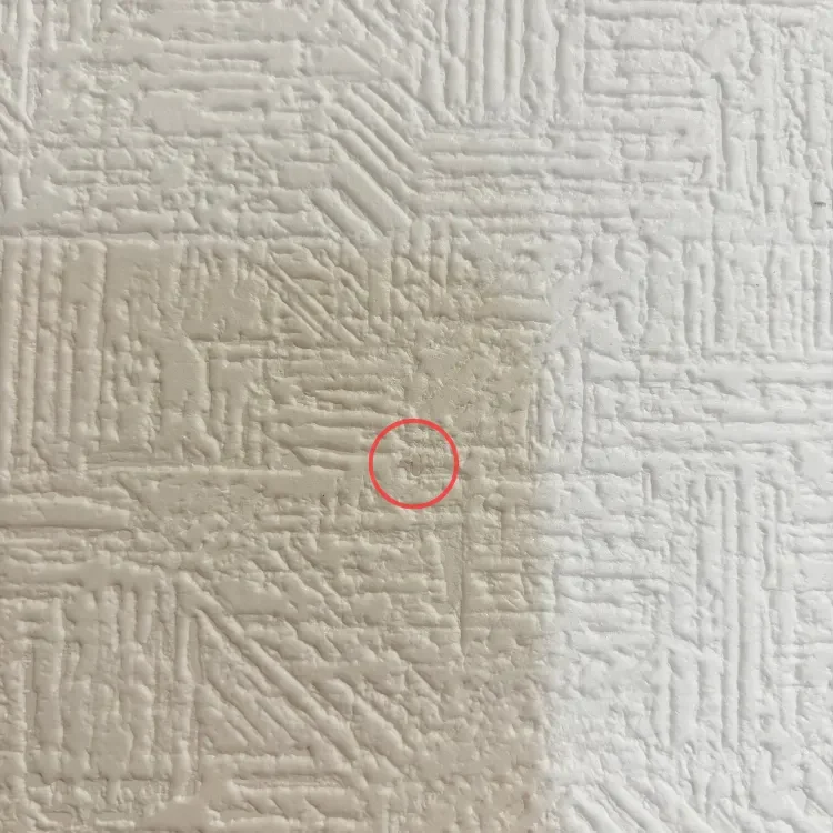 ひっつき虫を使って壁の穴を埋める